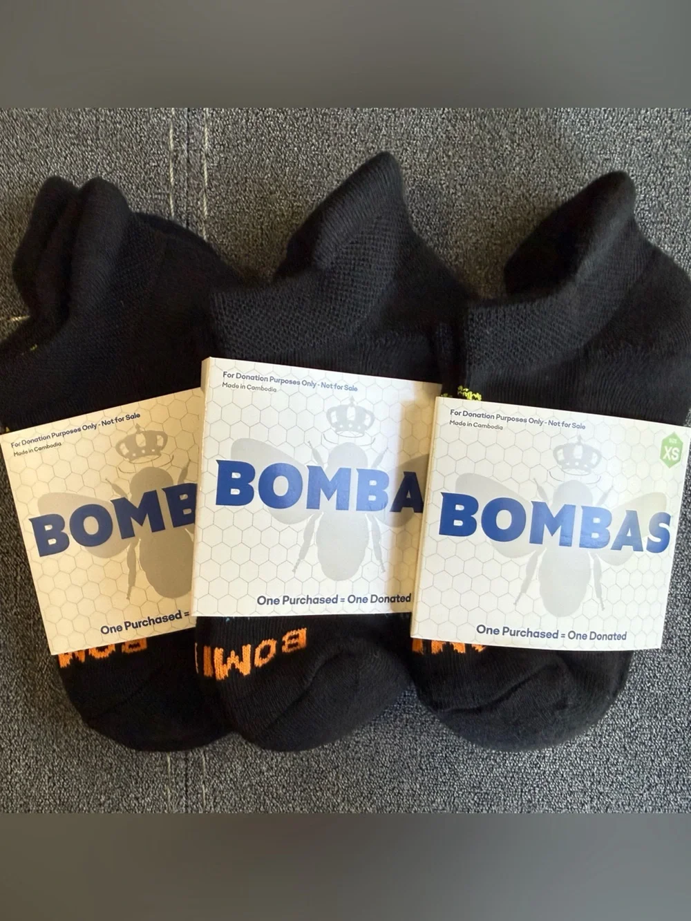 Bombas Ankle Socks 3 Pair Pack Cushioned Arch Support Athletic Performance XS